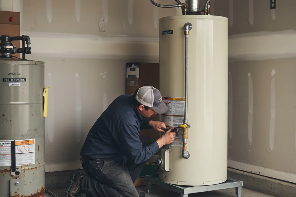 Water heater and shutoff valve replacement in Enola