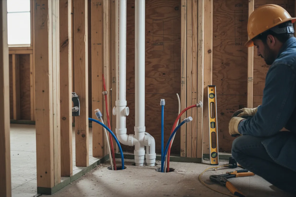 Drain and supply rough-in during Toilet Repair and Installation in Enola